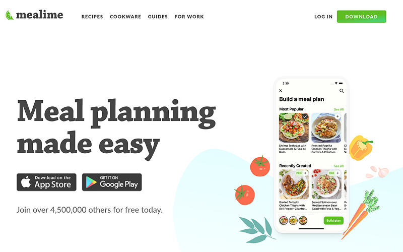 Mealime meal planning app