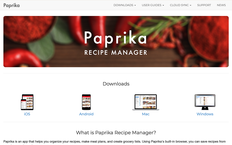 Paprika Recipe Manager app