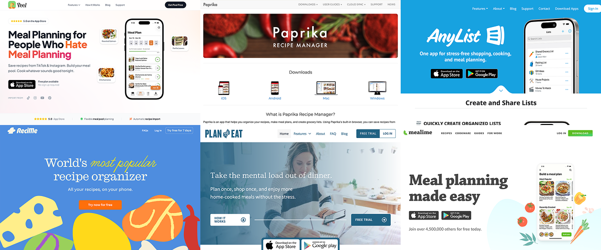 Comparison of the best meal planning apps in 2026