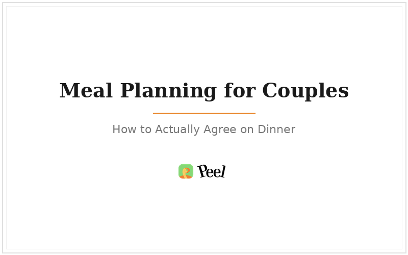 Meal planning for couples