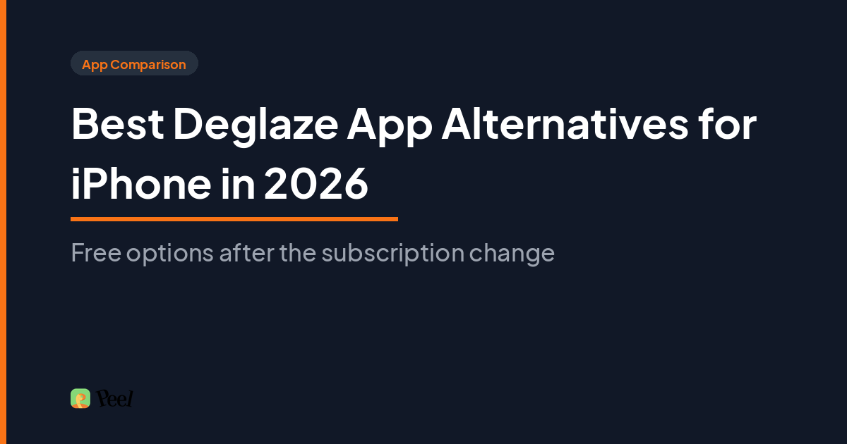 Best free Deglaze app alternative for iPhone in 2026, showing Peel with social recipe import, meal planning, and grocery lists