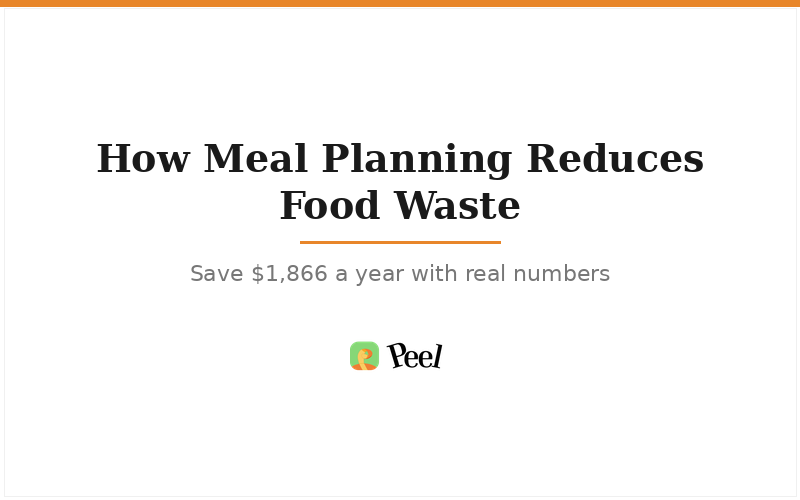 How meal planning reduces food waste and saves you $1,866 a year