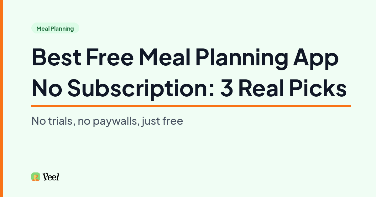 Best free meal planning app with no subscription for iPhone