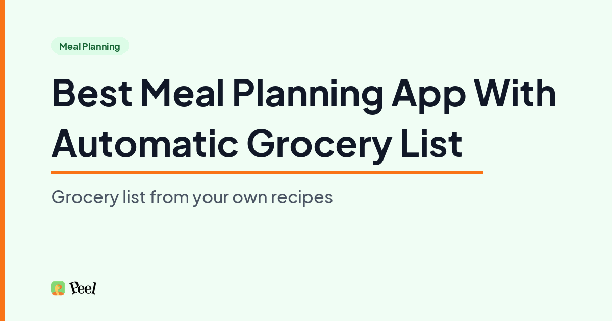 Best meal planning app with automatic grocery list