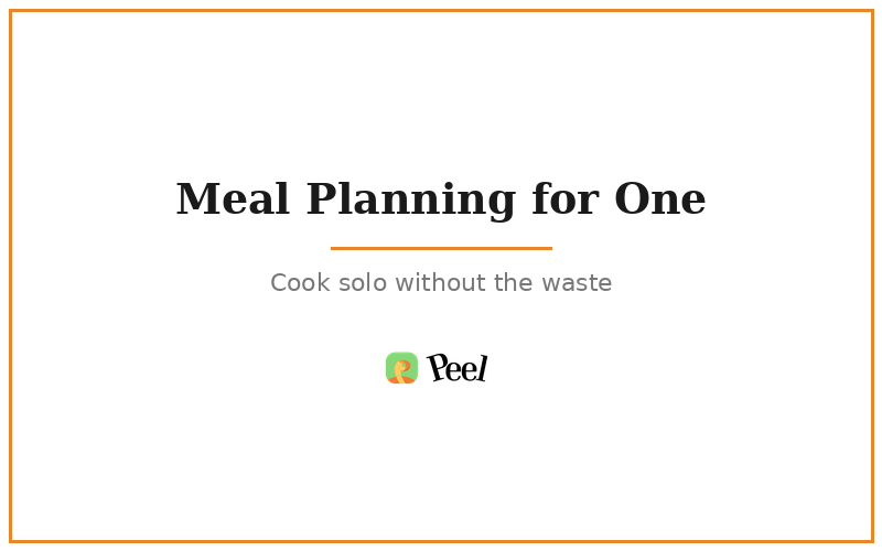 Meal planning for one