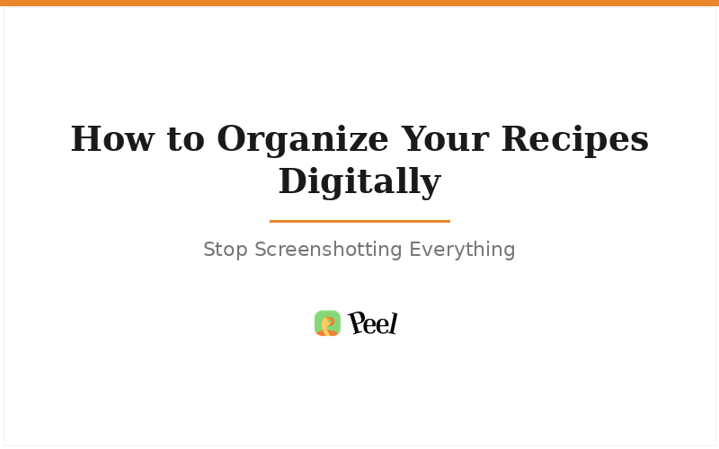 How to organize recipes digitally
