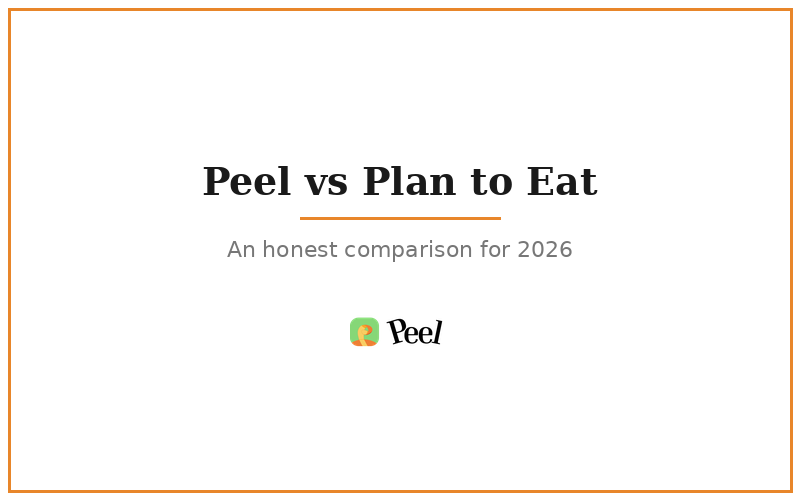 Peel vs Plan to Eat comparison
