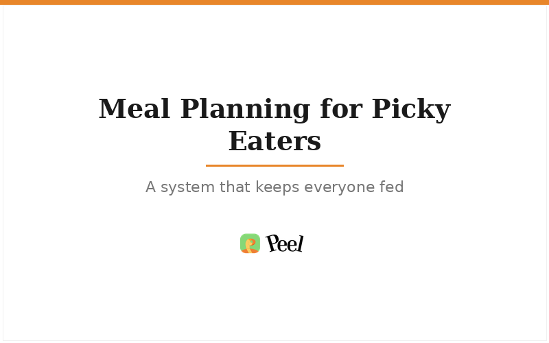 Meal planning for picky eaters: a system that keeps everyone fed
