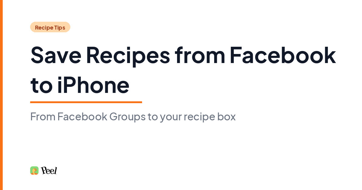How to save recipes from Facebook to iPhone using Peel