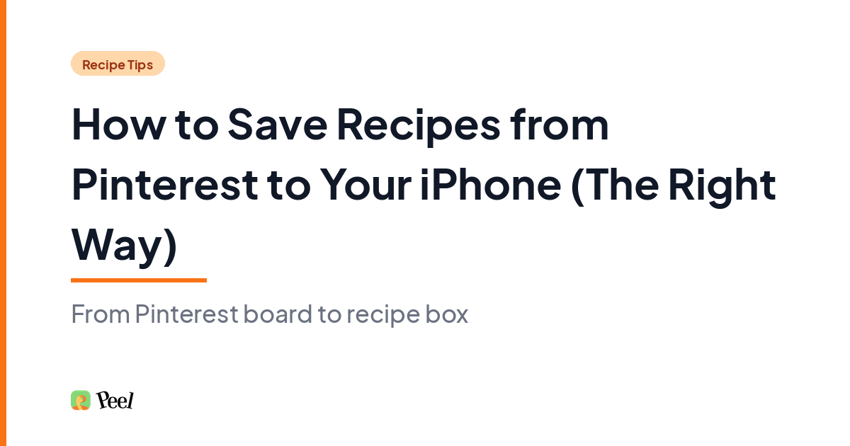 How to save recipes from Pinterest to your iPhone using Peel