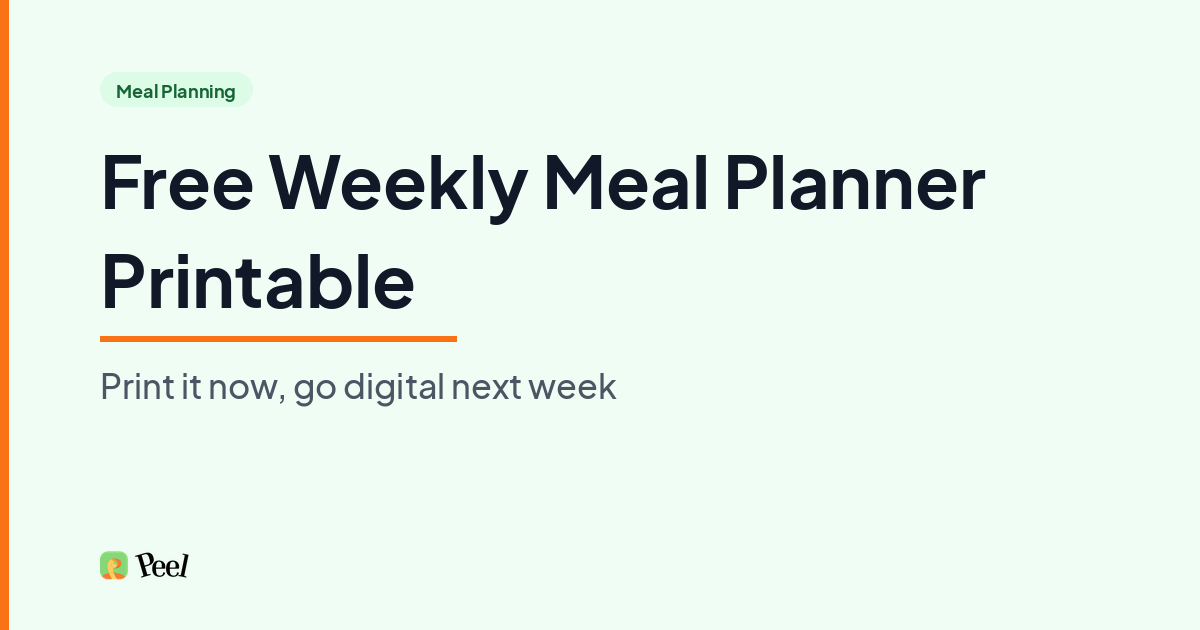 Free weekly meal planner printable template with grocery list for iPhone users