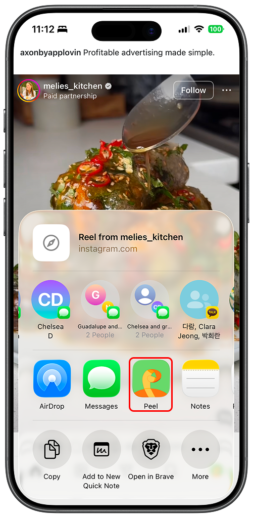 Import recipes from Instagram Reels and posts into Peel