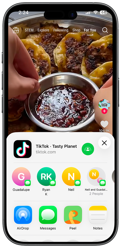Import recipes from TikTok videos into Peel