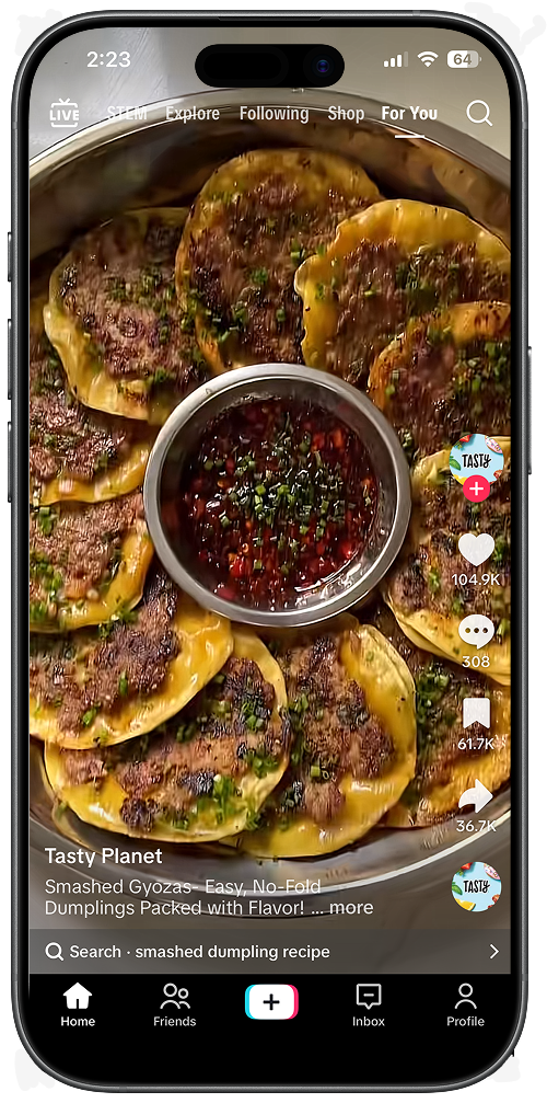 Step 1: Find a TikTok or Instagram recipe video to save